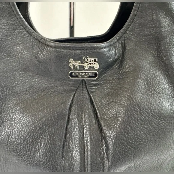 Coach G1271- 21225 Madison Maggie Black Leather Hobo Shoulder Tote Bag Supple - Picture 2 of 13